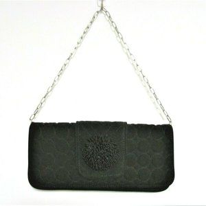 Vera Bradley Black Quilted Clutch Purse with Chain